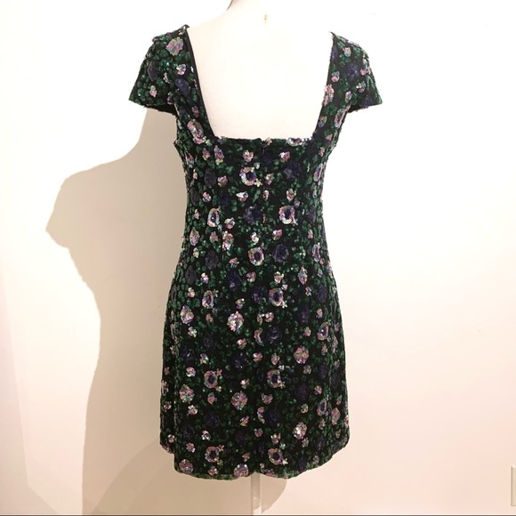 SAM EDELMAN Cap Sleeve Floral Sequin Dress - Picture 9 of 15
